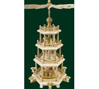 Top Table Pyramid Kirchdorf + Baroque Fence Handmade Seiffen Pyramid NEW 16799
