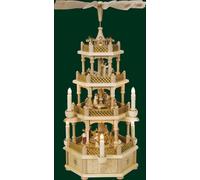 Top Table Pyramid Nativity Electric Pyramid 3-Tier New 16714