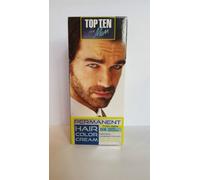 TOP TEN for Men,Permanent color cream for hair,beard and moustache - 03 DARK BROWN. Effect visible after 10 min.