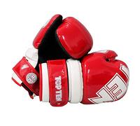 Top Ten WAKO Competition Approved Red Glossy Point Sparring Gloves (Small)