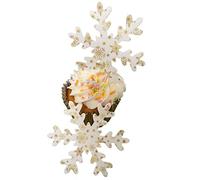 Top That 10 XL Precut Edible Wafer Paper Gold snowflake patterned Christmas Snowflakes Cake Toppers - Perfect for Christmas Cupcakes, larger cakes or Table Decorations