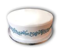 Top That Edible Decor Sheet Forget Me Not Blue Flower Themed Border Ribbon - Perfect for Larger cakes - Easy to Use