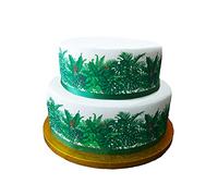 Top That Edible Decor Sheet Tropical Green Leaf Leaves themed Border Ribbon - Perfect for Larger cakes - Easy to Use