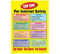 Top Tips for Internet Safety Posters: 5 E-Safety Classroom Displays for Primary School Safeguarding and Digital Citizenship