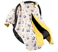 Top Tots Deluxe Minky Baby Car Seat Cover - Hello Panda, 40 x 29 Inch Yellow