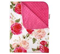 Top Tots Includes 1-Year Warranty, Rose Petal Collection, Deluxe Baby Blanket, Pink on White Roses, 40 by 29 Inch