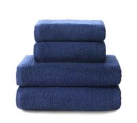 Top Towel - Combo - Large Bath Towels - Bathroom Towels - 2 Hand or Sink Towels + 2 Bath Towels - 100% Cotton - Navy