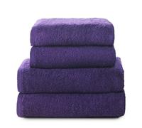 Top Towel - Combo - Large Bath Towels - Bathroom Towels - 2 Hand or Sink Towels + 2 Bath Towels - 100% Cotton - Purple