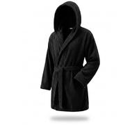 Top Towel - Elegant - Women's and Men's Bathrobe 100% Cotton, 500 g/m² - Hooded or Without Hood - Soft and Absorbent for Shower, Spa and Pool, Black/White, XL