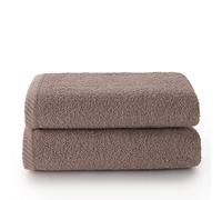 Top Towel - Plus - Large Bath Towels - Bathroom Towels - 2 Hand or Sink Towels - 50 x 100 cm - 100% Cotton - Mink