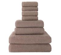 Top Towel Set of 8 Bath Towels - 2 x Shower Towels, 2 x Hands/Washbasin and 4 x Face or Bidet - 100% Soft Cotton 400 g/m² - Ideal for Modern and Stylish Bathroom