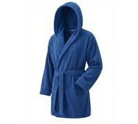 Top Towels - Elegant - Bathrobe for Men and Women 100% Cotton, 500 g/m² - Option with or without Hood - Soft and Absorbent for Shower, Spa and Pool, blue, XL