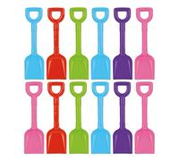 Top Toys 4U Set Of 12 Mixed Colour 9" Small Kid's Plastic Beach Spade