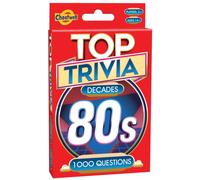Cheatwell Games Top Trivia 1980's - A Decade of Trivia Travel Pack Card Game - 1000 Quiz Questions - For Ages 14 and up