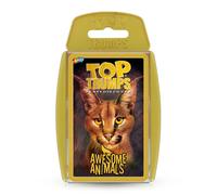 Top Trumps Awesome Animals Classics Card Game, Find out how cute the Snow Leopard is and how big is the Black Rhino, Educational card game for 2 plus