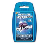 Top Trumps Creatures of the Deep Classic Card Game, learn about the blue blubber jellyfish, octopus and penguins in this educational packed game, gif