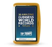 Top Trumps Guinness World Records Limited Editions Card Game, discover 30 amazing records including largest Game Boy, most tattooed and longest fingernails, gift and toy for players aged 6 plus