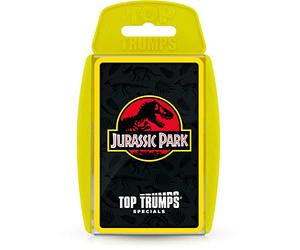 Top Trumps Jurassic Park Specials Card Game, visit Isla Nublar and play with Dr Malcolm, Donald Gennaro, Eric Kirby and Alan Grant, gift for ages 6 plus