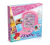 Winning Moves Top Trumps Match Disney Princess Board Game Multilingual, Play with Cinderella, Snow White and Merida, 2 player family travel game for ages 4+, gift for kids