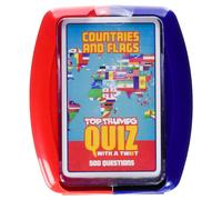 Top Trumps Countries and Flags Quiz Game, 500 questions to test your knowledge and memory on countries, continents, cultures and flags, educational gift for ages 8 plus