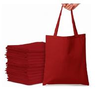 Top Urban Tote Bag Plain Natural Cotton Bag Ideal for Shopping Printing and Decoration Lightweight Reusable Canvas Fabric Bags for DIY, Advertising, Promotion, Gifts (Red, Pack of 12)