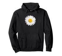 Top View Of A White Common Daisy Isolated Pullover Hoodie