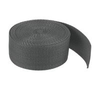 TOP-VIGOR 1 1/25 inch/38mm x 5 Yards Lightweight Flat Polypropylene Webbing Strap, Waterproof Heavy Duty Webbing Strap Tape for Outdoor, Cargo, Luggage, Backpacks & DIY Projects, Dark Grey