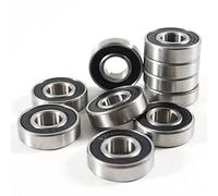 TOP-VIGOR 10 Pcs Pre-Lubricated Deep Groove Ball Bearing Rubber Cover Bearing Ball Bearings 6001RS 12 * 28 * 8mm High-Carbon Steel