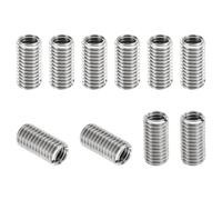 TOP-VIGOR 10 Pcs Thread Adapters Sleeve Reducing Nut, M10x1.5 Male to M8x1.25 Female Repairing Insert Nut Screw Reducer 303 Stainless Steel for Metal & Automotive Fixes (20mm Long)