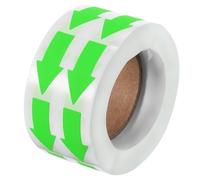 TOP-VIGOR 1000 Pcs Green Arrow Stickers 1.2 x0.6, Small Self-Adhesive Color Coding Labels for Flow Direction, Defect Marking Quality Inspection, Control Use