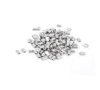TOP-VIGOR 100Pcs 1mm Oval Aluminum Sleeves Clamps, Aluminium Wire Rope Clamp Crimping Loop Sleeves Clip for Fixing Steel Wires, Ropes, And Electrical Wires