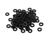 TOP-VIGOR 100Pcs Black Nylon Flat Washers, M3 x 6mm x 1mm Insulating Round Seal Spacer Tap Sealing O Ring Gasket for Faucet Pipe Water Hose