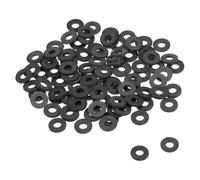 TOP-VIGOR 100Pcs Black Nylon Flat Washers, M3 x 7mm x 1mm Insulating Round Seal Spacer Tap Sealing O Ring Gasket for Faucet Pipe Water Hose