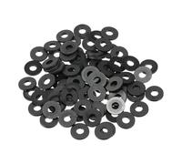 TOP-VIGOR 100Pcs Black Nylon Flat Washers, M3 x 8mm x 1mm Insulating Round Seal Spacer Tap Sealing O Ring Gasket for Faucet Pipe Water Hose