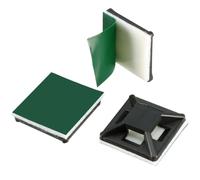 TOP-VIGOR 100Pcs Cable Tie Mounts Self Adhesive Wire Tie Base Holders 12.5mm x 12.5mm Adhesive Backed Holders for Office Cables Management, Black (Without Cable Tie)
