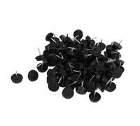 TOP-VIGOR 100Pcs Furniture Glides Nails, 16mm Plastic Furniture Feet Sliders, Chair Leg Floor Protector Pad for Chairs Sofa Table - Black