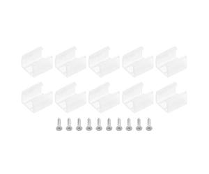 TOP-VIGOR 100Pcs LED Strip Light Clips, Mounting Bracket Fixing Clips Plastic Clamp Holders Waterproof LED Strip with Screws for 8-10mm Neon RGB Light Cable Ribbon, Translucent