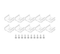 TOP-VIGOR 100Pcs LED Strip Light Clips, Waterproof Mounting Bracket Fixing Clips Plastic Clamp Holders with Screws, Lights Install Fixing Clips Clamp for 13mmLight Cable Ribbon, Translucent