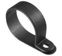 TOP-VIGOR 100Pcs Nylon R-Type Cable Clamp Clips, 27-30mm Plastic Cable Clamp Assortment Kit Fastener, Plastic Wire Clamp Clips for Electrical Cable Wire Conduit Cable Management, Black