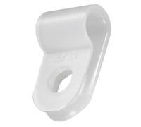 TOP-VIGOR 100Pcs Nylon R-Type Cable Clamp Clips, 5mm Plastic Cable Clamp Assortment Kit Fastener, Plastic Wire Clamp Clips for Electrical Cable Wire Conduit Cable Management, White CC-0.5