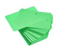 TOP-VIGOR 100Pcs Plastic Shipping Tags, 40x60x0.2mm Waterproof Hang Tags, Blank Labeling with Eyelet for Product Identification Labels Valve Marking Outdoor Tagging, Green