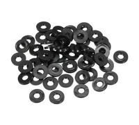 TOP-VIGOR 100Pcs Rubber Flat Washers, 11mm OD 5mm ID 1.6mm Thickness Heavy Duty Black Rubber Grommet Vibration Damping Pads Sealing Gasket Washers for Faucet Pipe Water Hose Fastener Bolt