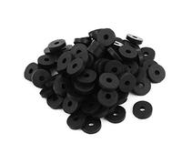 TOP-VIGOR 100Pcs Rubber Flat Washers, 13.8mm OD 4mm ID 3mm Thickness Heavy Duty Black Rubber Grommet Vibration Damping Pads Sealing Gasket Washers for Faucet Pipe Water Hose Fastener Bolt