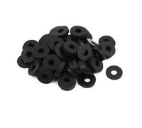 TOP-VIGOR 100Pcs Rubber Flat Washers, 16mm OD 6mm ID 1.5mm Thickness Heavy Duty Black Rubber Grommet Vibration Damping Pads Sealing Gasket Washers for Faucet Pipe Water Hose Fastener Bolt