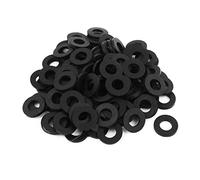 TOP-VIGOR 100Pcs Rubber Flat Washers, 16mm OD 8mm ID 2mm Thickness Heavy Duty Black Rubber Grommet Vibration Damping Pads Sealing Gasket Washers for Faucet Pipe Water Hose Fastener Bolt