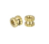 TOP-VIGOR 100Pcs Threaded Insert Knurled Nuts, M2 x 3mm x 3.2mm OD Brass Female Thread Knurled Nuts, Embedment Nut Insert for 3D Printer