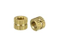 TOP-VIGOR 100Pcs Threaded Insert Knurled Nuts, M3 x 5mm x 5.3mm OD Brass Female Thread Knurled Nuts, Embedment Nut Insert for 3D Printer
