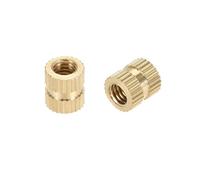 TOP-VIGOR 100Pcs Threaded Insert Knurled Nuts, M5 x 6mm x 6.3mm OD Brass Female Thread Knurled Nuts, Embedment Nut Insert for 3D Printer