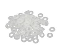 TOP-VIGOR 100Pcs White Nylon Flat Washers, M2.5 x 5mm x 1mm Insulating Round Seal Spacer Tap Sealing O Ring Gasket for Faucet Pipe Water Hose