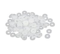 TOP-VIGOR 100Pcs White Nylon Flat Washers, M2 x 5mm x 1mm Insulating Round Seal Spacer Tap Sealing O Ring Gasket for Faucet Pipe Water Hose